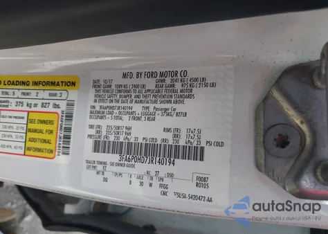 2018 Ford Fusion Se from USA, damaged, VIN 3FA6P0HD7JR140194